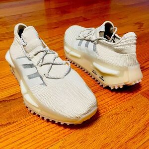 Adidas NMD Athletic Shoes in Cream and Gray